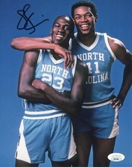 Sam Perkins signed autographed 8×10 photo NCAA North Carolina JSA Michael Jordan