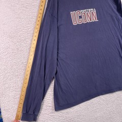 Vintage UCONN Huskies Football Shirt Mens 2XL Blue Long Sleeve Y2K Faded CT