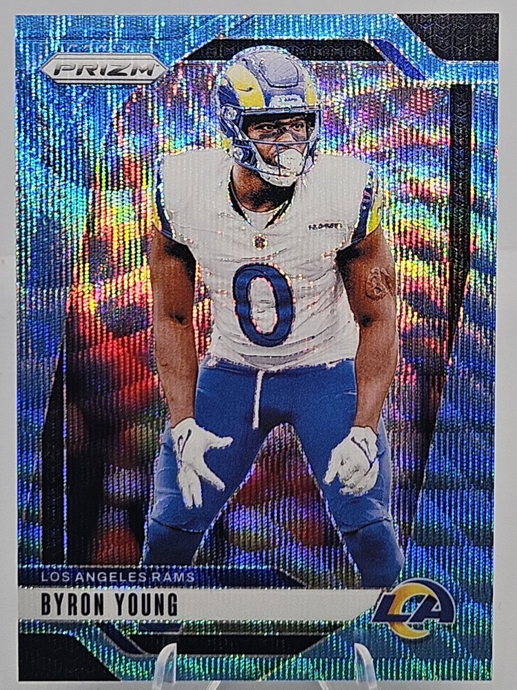 2024 Panini Prizm #170 Byron Young Blue Wave #/230 SP Los Angeles Rams