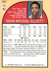 1990-91 Hoops Sean Elliott Rookie San Antonio Spurs #267