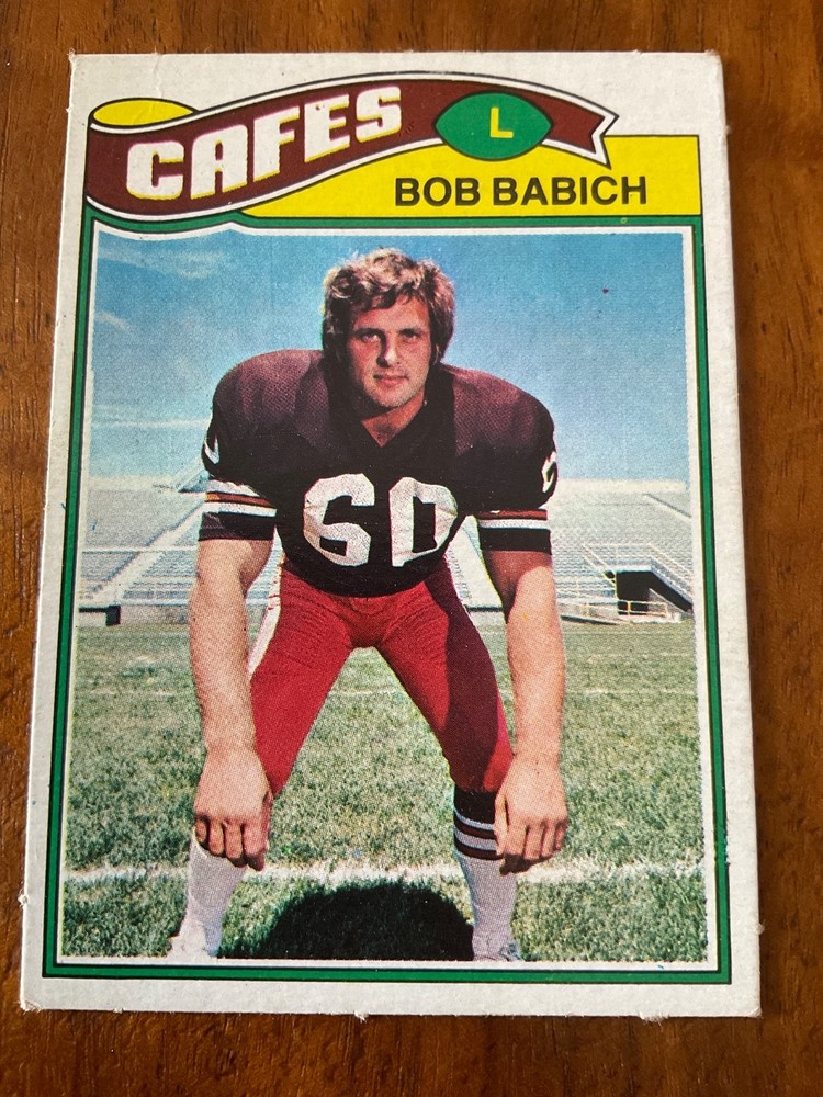 1977 Topps MEXICAN #47 Bob Babich of the Cleveland Browns / Cafes