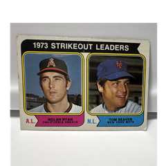 1974 Topps League Leaders #207 1973 Strikeout Leaders Ryan Seaver Angels Mets
