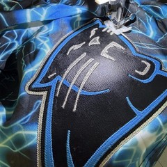 Rare Carolina Panthers Black Blue Custom Handmade AOP Shorts Mens Med Large