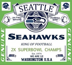 (2) Seattle Seahawks Waterproof Vinyl Stickers 4×3.5 Bud Decals Wrap 2X Champs