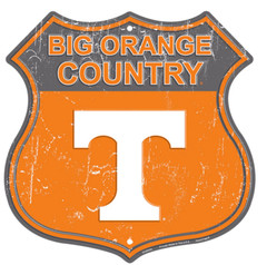 Tennessee Volunteers Vols Big Orange Country Shield Metal Man Cave Garage Sign