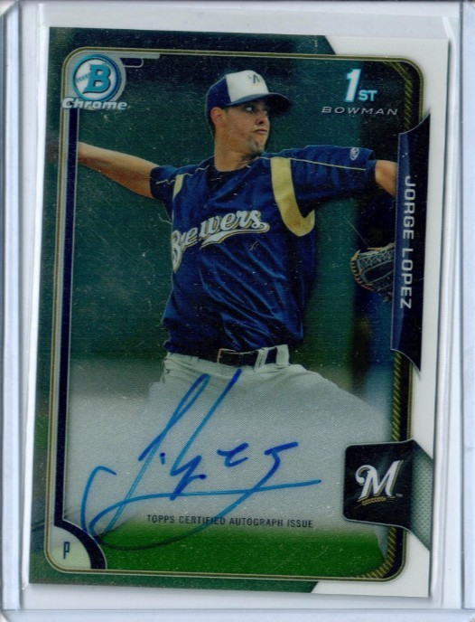 JORGE LOPEZ 2015 Bowman Chrome AUTOGRAPH ROOKIE #BCAP-JL RC AUTO