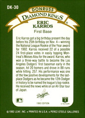 1993 leaf donruss diamond kings DK-30 Eric Karros