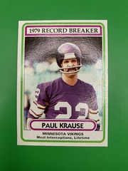 1980 Topps Paul Krause RB, UER Most Interceptions #4