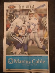 Troy Aikman Souvenir Poster from Ft. Worth Star-Telegram Newspaper Jan 31, 1996