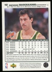 1995 Upper Deck Collector&rsquo;s Choice Player&rsquo;s Club Sarunas Marciulionis #102 HOF