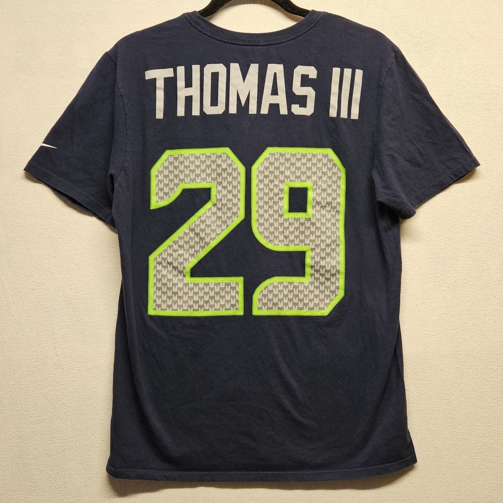 NFL Team Apparel Nike T-Shirt Men&rsquo;s Size Med Blue Green Gray Logo Athletic…