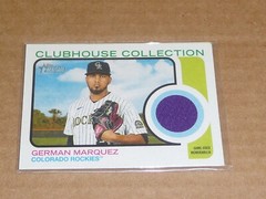 2022 Topps Heritage CLUBHOUSE COLLECTION GERMAN MARQUEZ JERSEY ROCKIES R7714