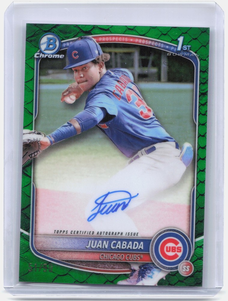 2025 Bowman Chrome #CPA-JC Juan Cabada Prospect Autographs Reptilian Green #/99
