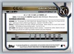 2022 Bowman Draft #BDC-6 Gavin Cross Chrome