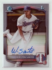 WINSTON SANTOS 2025 Bowman Base 1st Chrome Auto Autograph #CPA-WS Texas Rangers