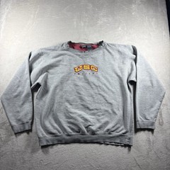 Vintage USC Trojans Men’s Large Gray Sweater Crewneck Embroider Y2K Baggy#1270