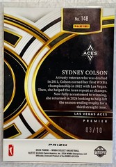 🏀2024 WNBA Panini Select Gold Cracked Ice SYDNEY COLSON SSP 3/10 Aces Protector