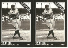 2 CARD 1991 CONLON TY COBB BASEBALL CARD LOT #796