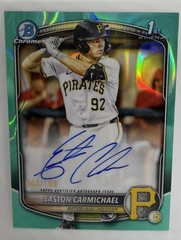 2025 Easton Carmichael Bowman Chrome 1st Aqua Wave Auto /199