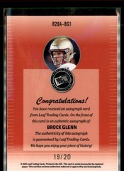2024 Leaf Collective Press Pass 2000 Auto Mojo Orange Brock Glenn Auto 19/20