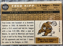 1960 Topps #202 Fred Kipp Los Angeles Dodgers