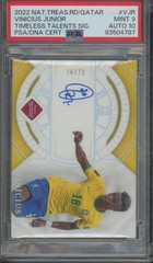 2022 Panini National Treasures Rd.To VINICIUS JUNIOR Auto /71 PSA 9 Brazil JA1