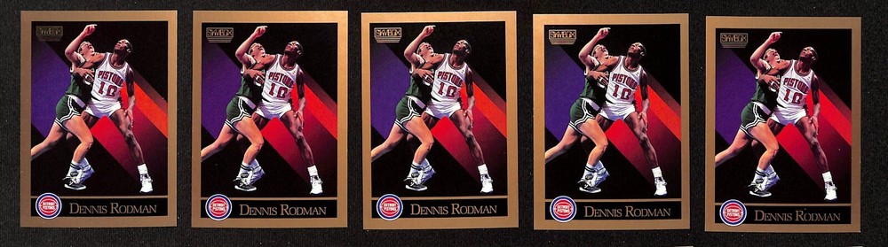 1990-91 SkyBox #91 Dennis Rodman Cards W/ Larry Bird 5ct Card Lot 1202B