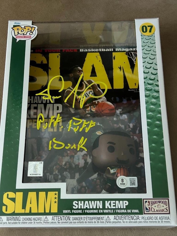 SHAWN KEMP SEATTLE SONICS SMOKE WEED EVERYDAY SIGNED SLAM FUNKO POP RARE BAS COA