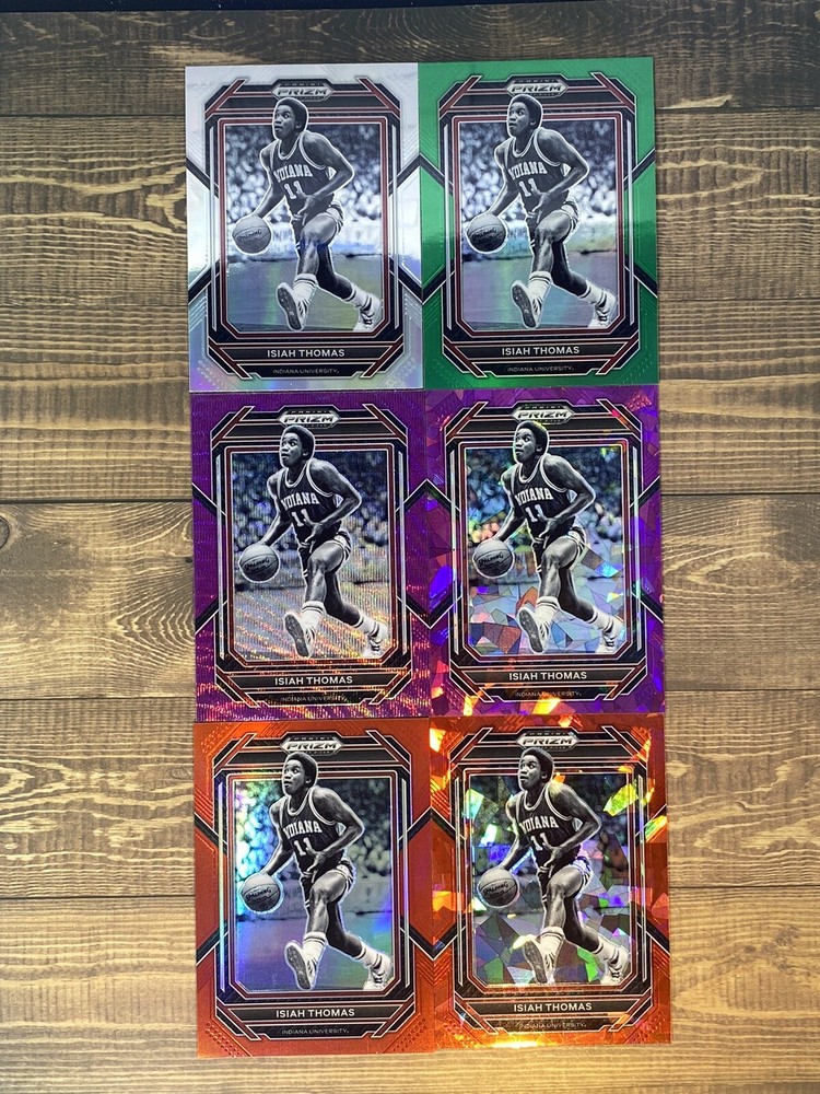 2023 Panini Prizm Isiah Thomas Indiana Lot (6) – Silver Green Purple Orange Ice
