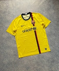 BARCELONA 2008-2010 AWAY FOOTBALL SHIRT NIKE 286789-760 JERSEY SIZE L MENS