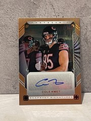 2025 Panini PhotoGenic Snapshot Signatures Bronze Cole Kmet