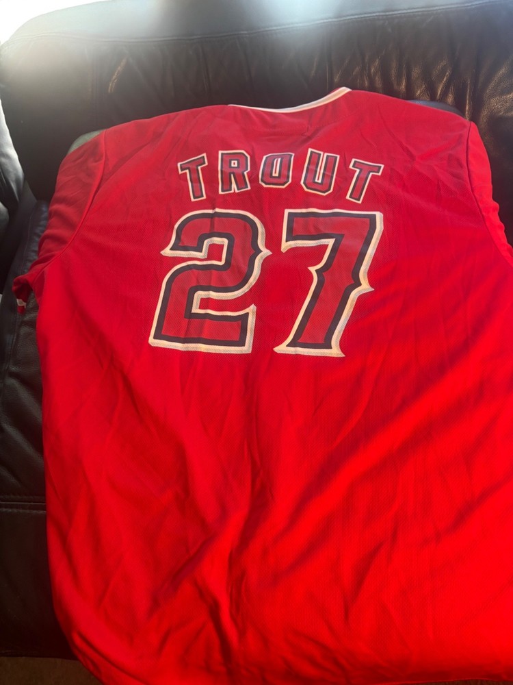 MIke Trout rare Angels SGA jersey pre-pandemic Kloanz stadium give away CF