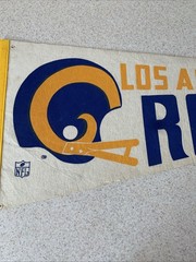 Vintage 1970’s Los Angeles Rams Pennant, Tip Cut When Bought In 80’s (see Pics)