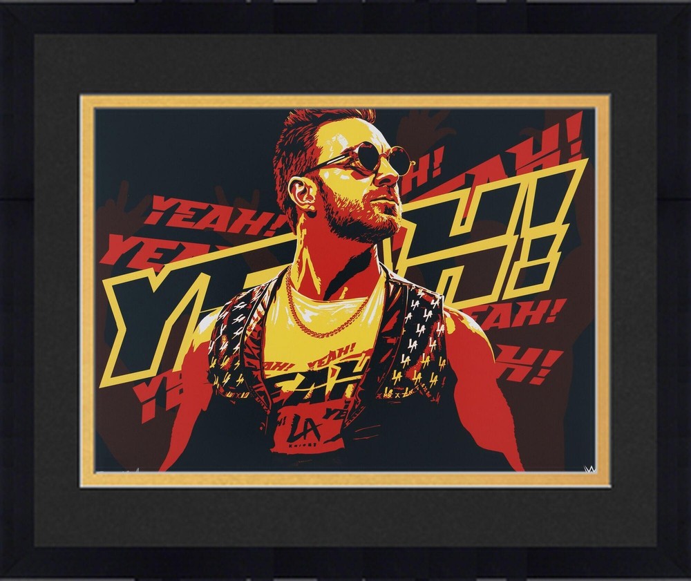 Framed LA Knight WWE 16×20 Photo Print – Brian Konnick – LE 99 – Artist Signed