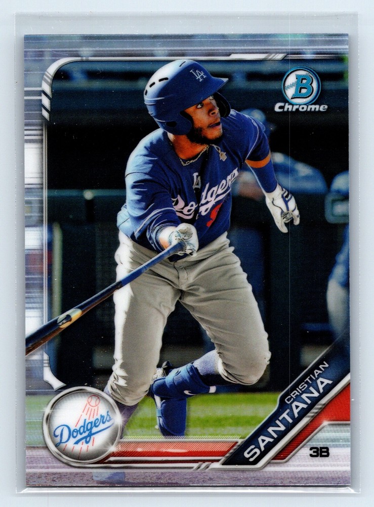 2019 Bowman Draft Chrome Refractor Cristian Santana #BDC-80 Los Angeles Dodgers