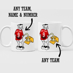 PERSONALISED FOOTBALL RIVALS MUG ANY TEAMS PEEING WEEING LOCAL FUNNY GIFTS