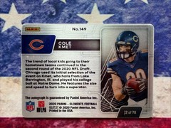Cole Kmet 2020 Panini Elements Rookie Signatures Gold 12/79 #149 Auto