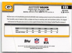 2025 Topps Chrome #333 Matthew Golden Refractor