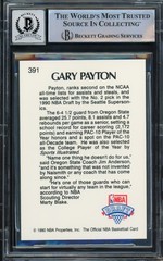 Gary Payton Signed 1990-91 Hoops RC 391 Seattle Supersonics Auto 10 Beckett