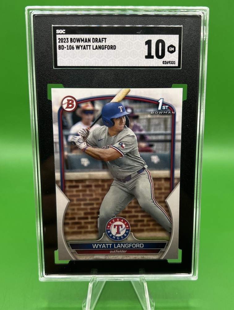 2023 Bowman Draft Wyatt Langford 1st Bowman #BD-106 SGC 10 GM GEM MINT Rangers