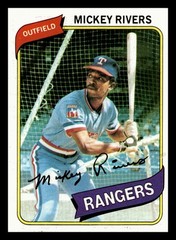 Mickey Rivers 1980 Topps #485 Texas Rangers Baseball Near Mint NM