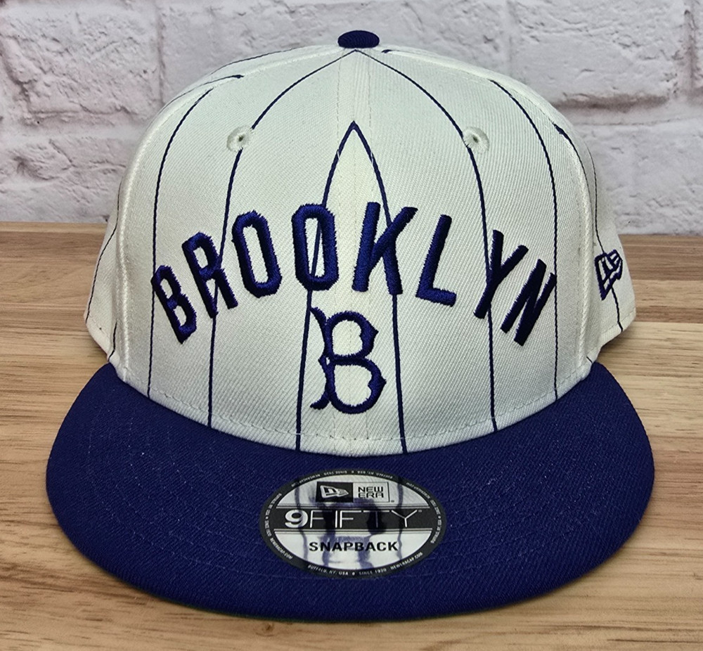 New Era Brooklyn Dodgers Throwback Pinstripe 9FIFTY Snapback Hat Cap Cooperstown