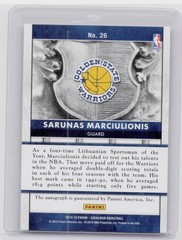 2014-15 Panini Excalibur Sarunas Marciulionis Auto #26 Warriors Majestic Marks
