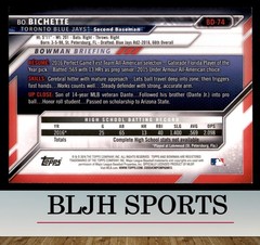 2016 Bowman Draft #BD-74 Bo Bichette Toronto Blue Jays RC (3A6)