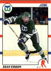 1990-91 SCORE NHL HOCKEY-Dean Evason, Hartford Whalers #259A (Reversed Negative)
