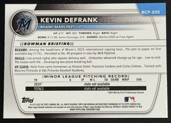 KEVIN DEFRANK 2025 BOWMAN CHROME BLUE WAVE REFRACTOR 1ST ROOKIE /150! Marlins