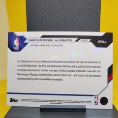 Darryn Peterson / AJ Dybantsa Draft RC – 2026 NBA Topps NOW – Card DPAJ
