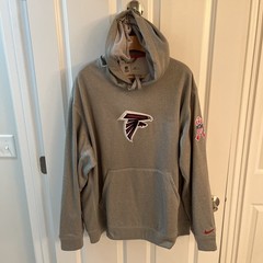 Nike Atlanta Falcons NFL Hoodie SweatShirt Men 2XL Gray Grey Therma Fit Breast