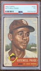 1953 Topps Satchell Satchel Paige #220 PSA 1 STUNNING EYE APPEAL & NEW LABEL