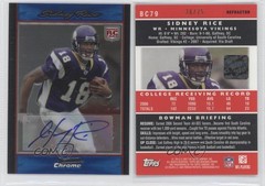 2007 Bowman Chrome Rookie Blue Refractor 36/75 Sidney Rice #BC79 Auto RC 0m8